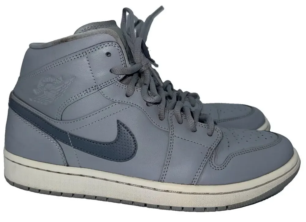 Nike Air Jordan 1 Mid Wolf Grey 554724-033 Men’s Size 8.5 Basketball Shoes